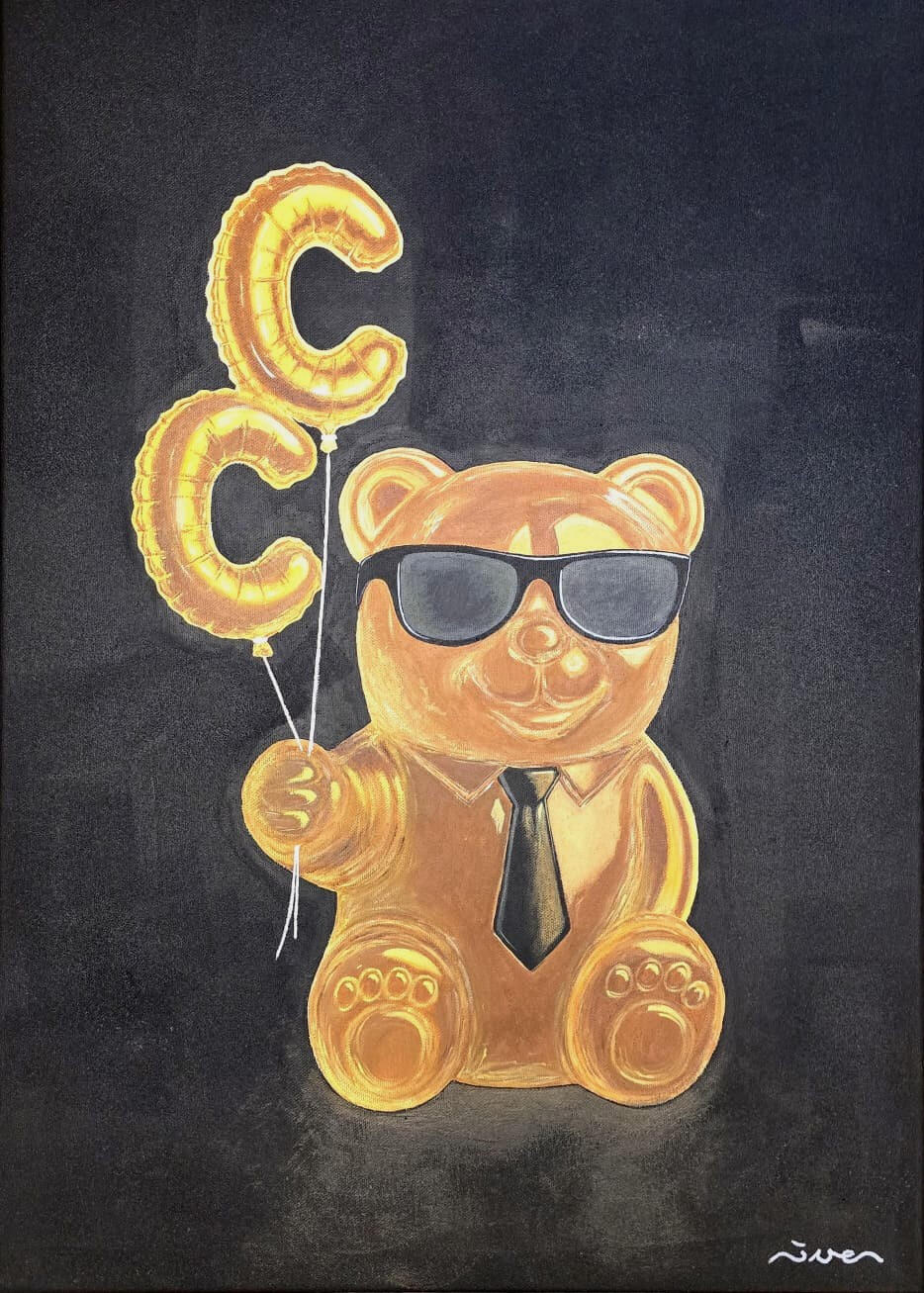 Teddy Bear CC 70x50 (sold)